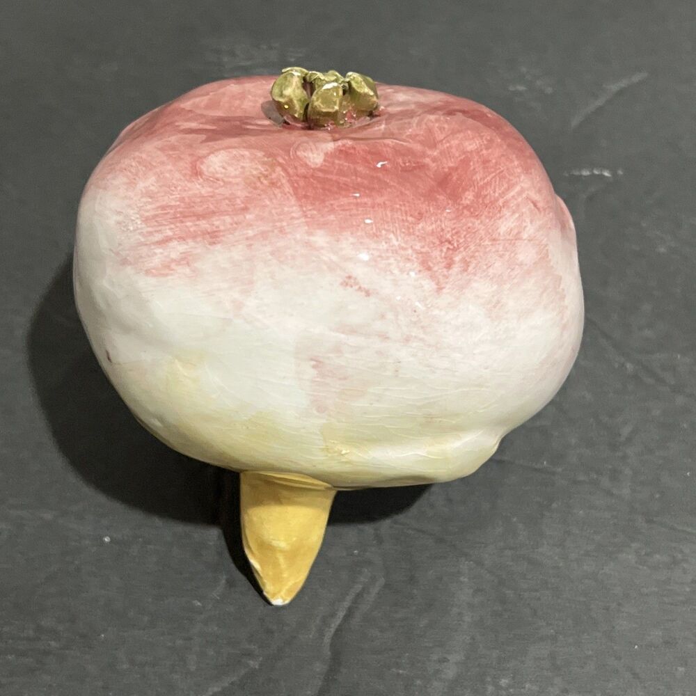 Vintage A Due Tosin Italy Majolica Ceramic Turnip Art Pottery Vegetable